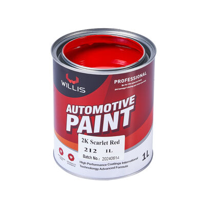High Gloss 2K Scarlet Red Auto Refinish Liquid Coating Paint Solid Red Base Coating with Resin Acrylic for Automotive Vehicles